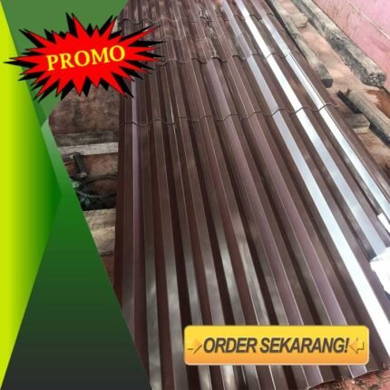 Seng Spandek Warna Cokelat Gelombang Kecil