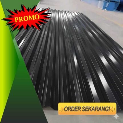 Seng Spandek Warna Hitam Gelombang Kecil