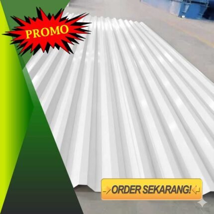 Seng Spandek Warna Putih Gelombang Kecil